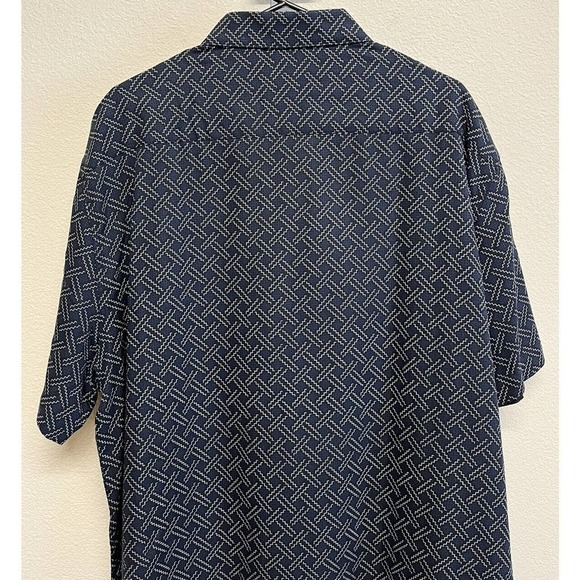 Nat Nast Men's Button Up Shirt Size XL Navy/Black/Cream Zig Zag Print - Picture 10 of 11